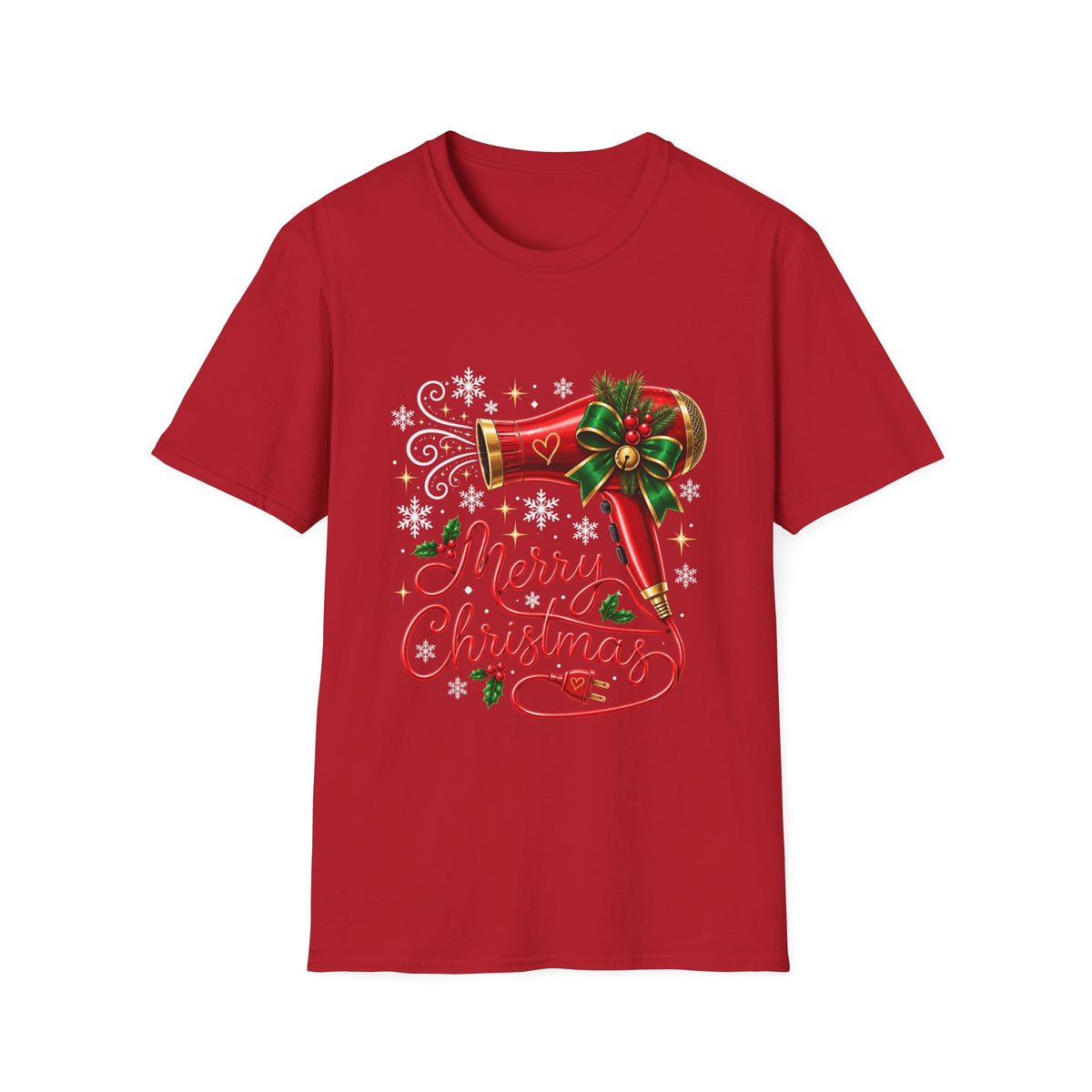 Christmas Hairstylist T-Shirt — "Merry Christmas" Festive Salon Design