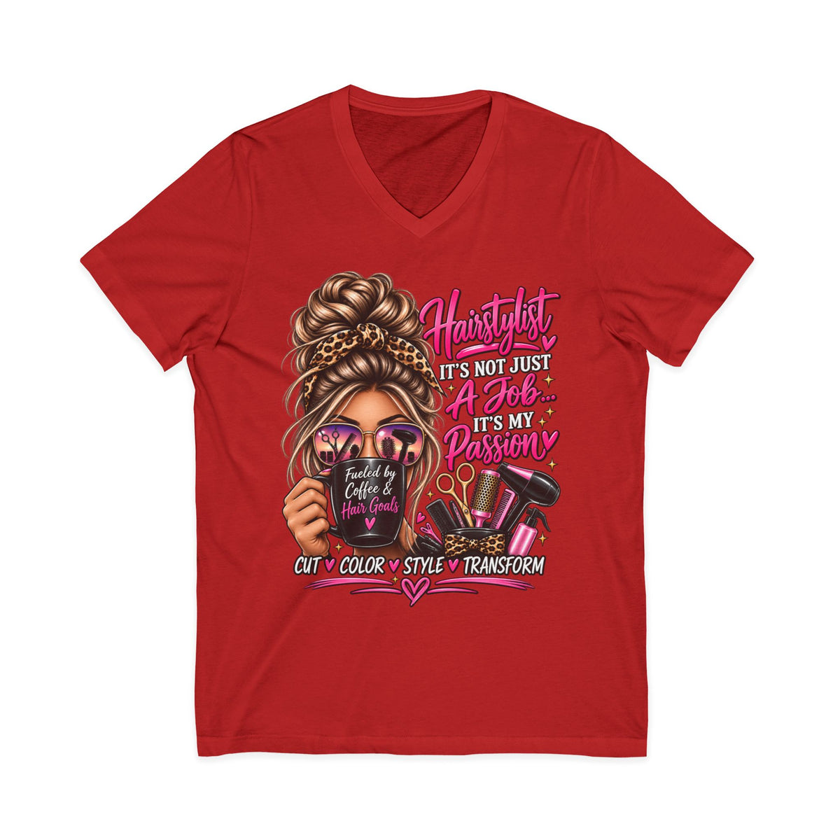 "Hairstylist Life" Glam V-Neck T-Shirt