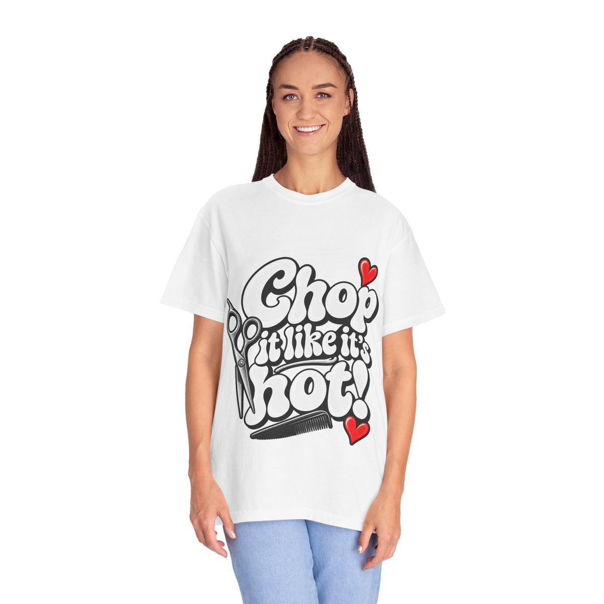"Chop It Like It's Hot" Hairstylist Scissors & Comb Graphic T-Shirt