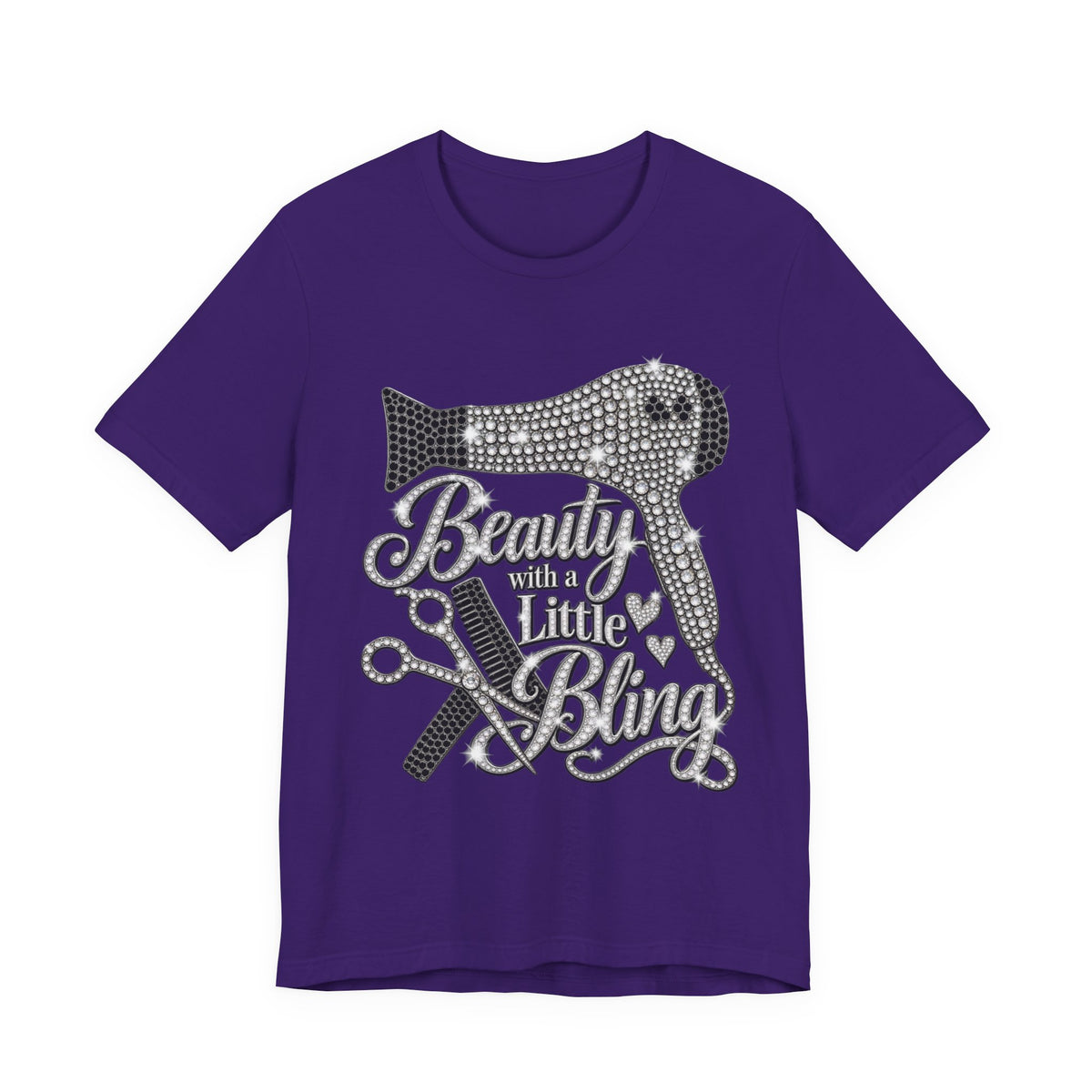 "Beauty With a Little Bling" Hairdryer & Scissors Salon Shirt