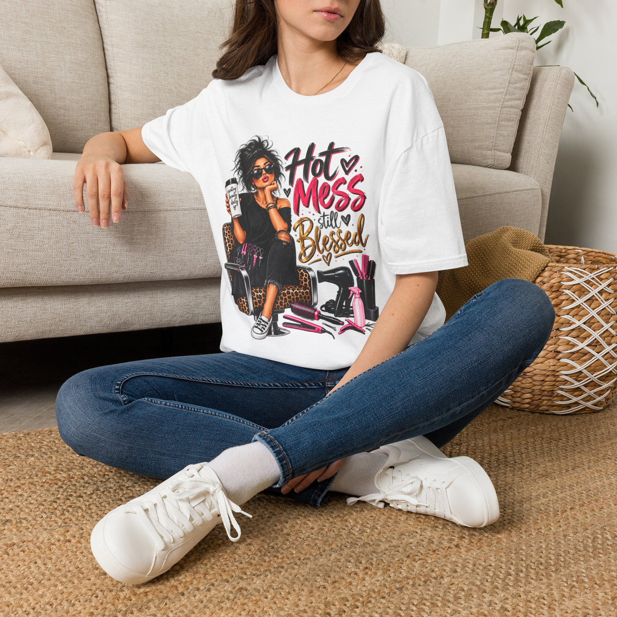 T-Shirt — Hot Mess, Still Blessed Graphic Tee