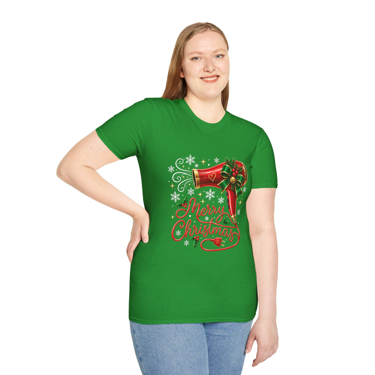 Christmas Hairstylist T-Shirt — "Merry Christmas" Festive Salon Design
