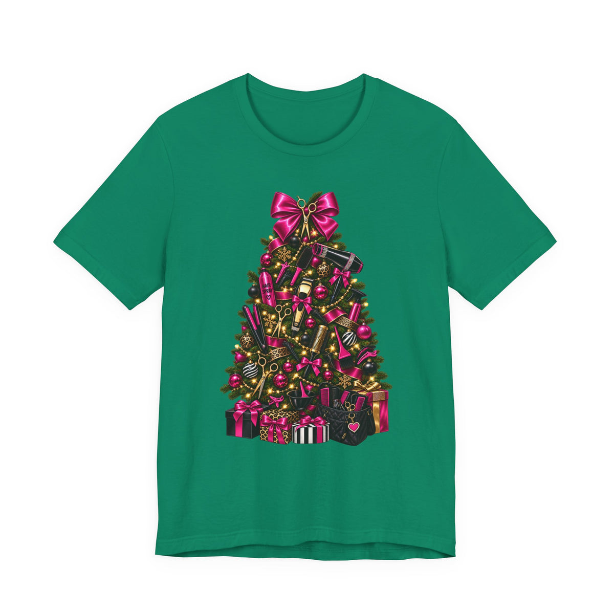 Hairstylist Christmas Tree Hair Tool T‑Shirt