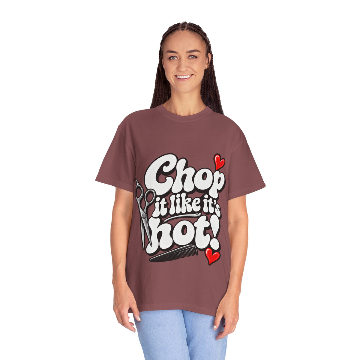 "Chop It Like It's Hot" Hairstylist Scissors & Comb Graphic T-Shirt