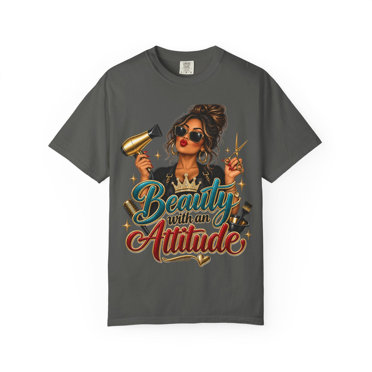 "Beauty With an Attitude" T-Shirt — Salon Stylist Hairdresser Tee