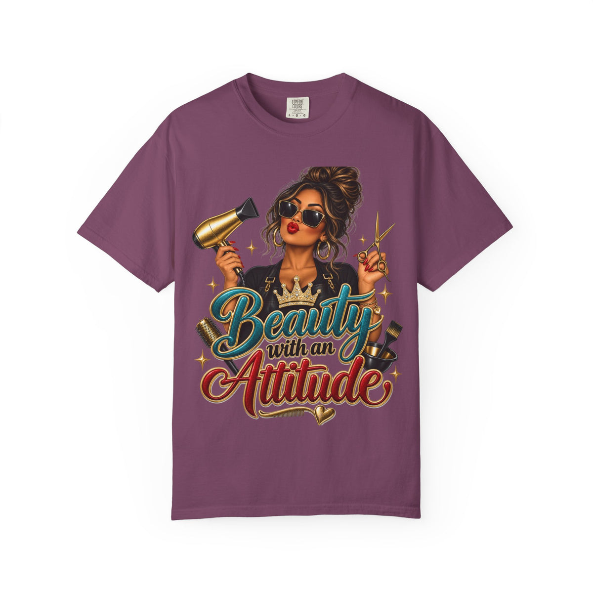"Beauty With an Attitude" T-Shirt — Salon Stylist Hairdresser Tee