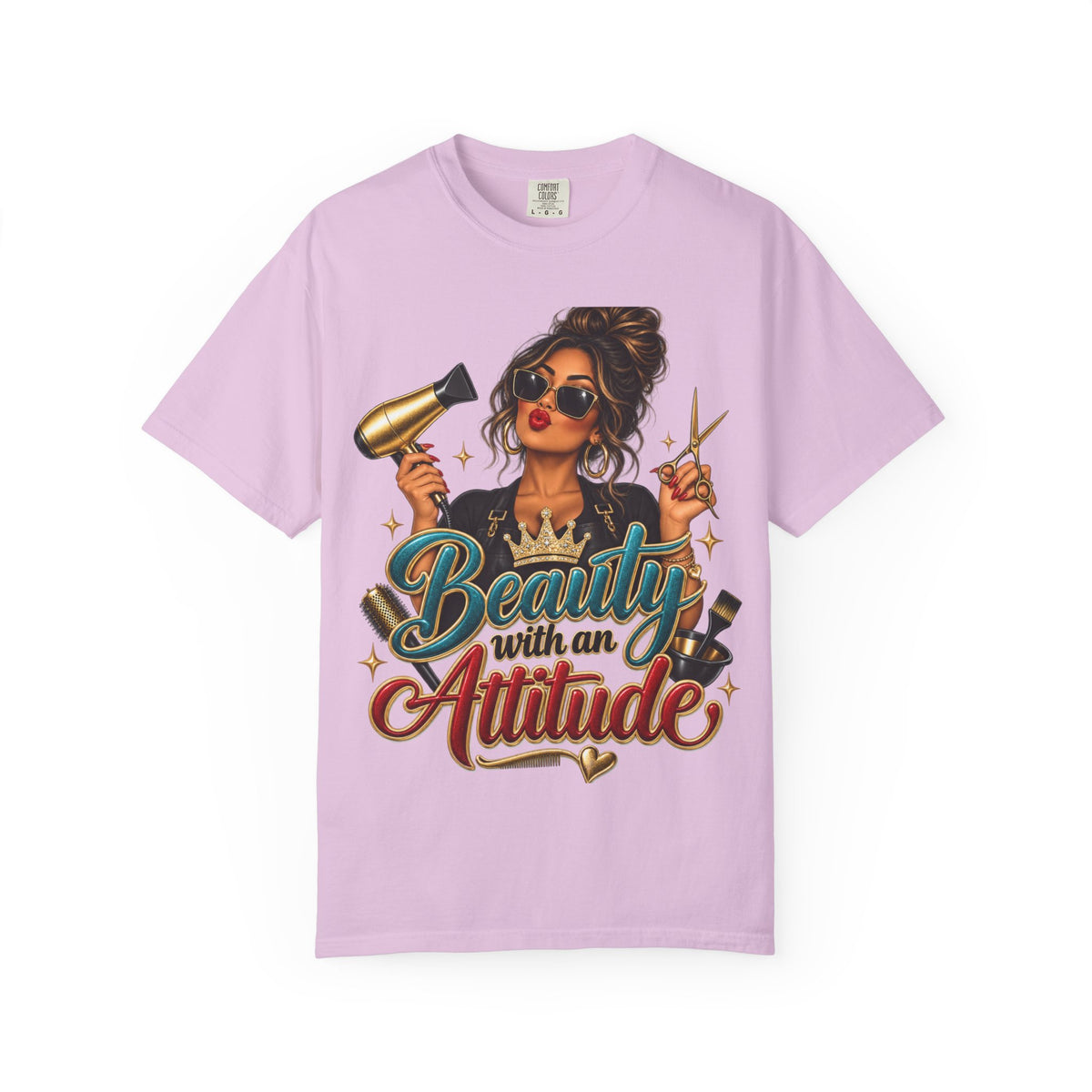 "Beauty With an Attitude" T-Shirt — Salon Stylist Hairdresser Tee