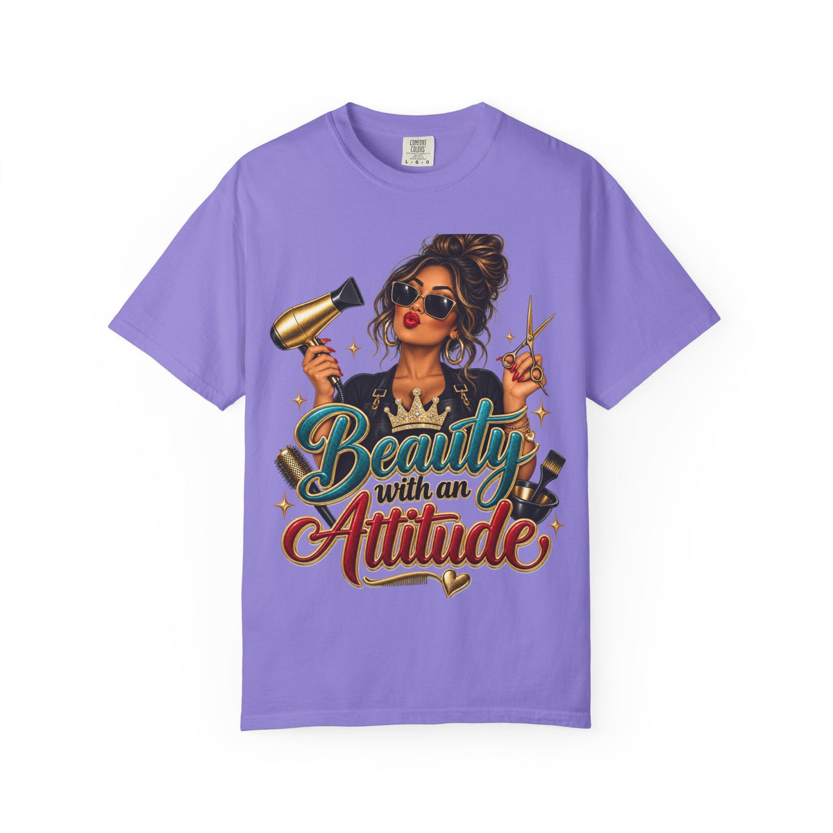 "Beauty With an Attitude" T-Shirt — Salon Stylist Hairdresser Tee