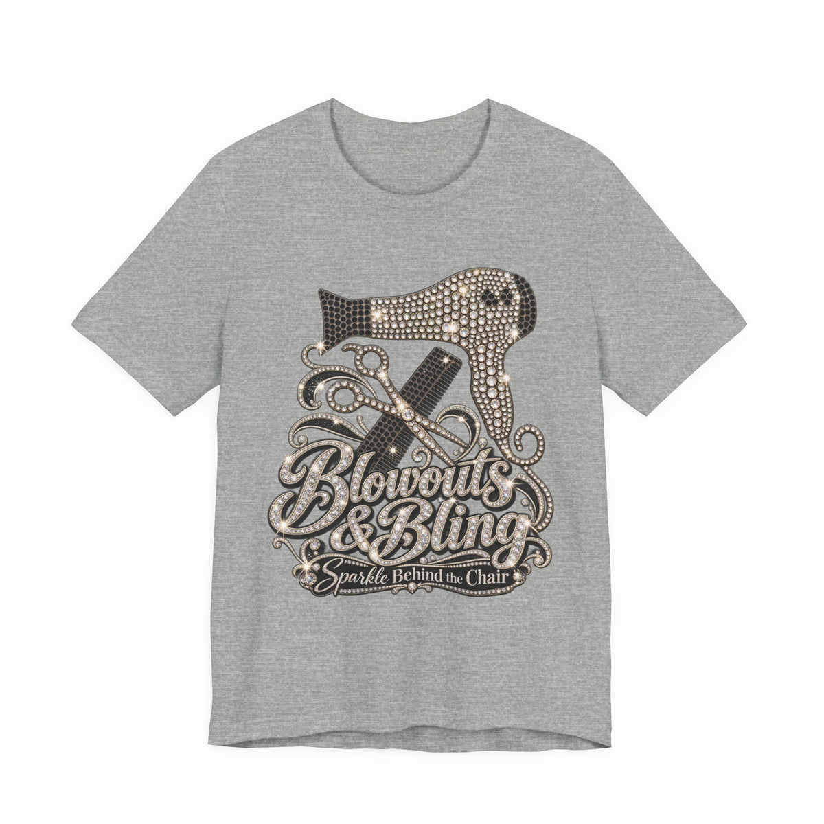 Blowouts & Bling Hair Stylist Tee — Sparkle Behind the Chair