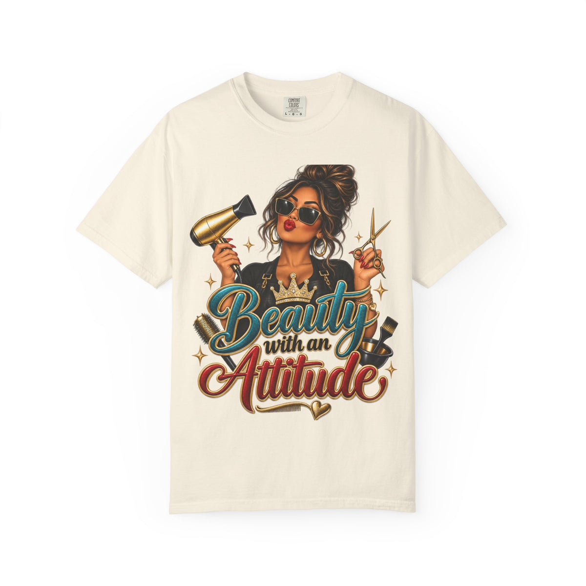 "Beauty With an Attitude" T-Shirt — Salon Stylist Hairdresser Tee