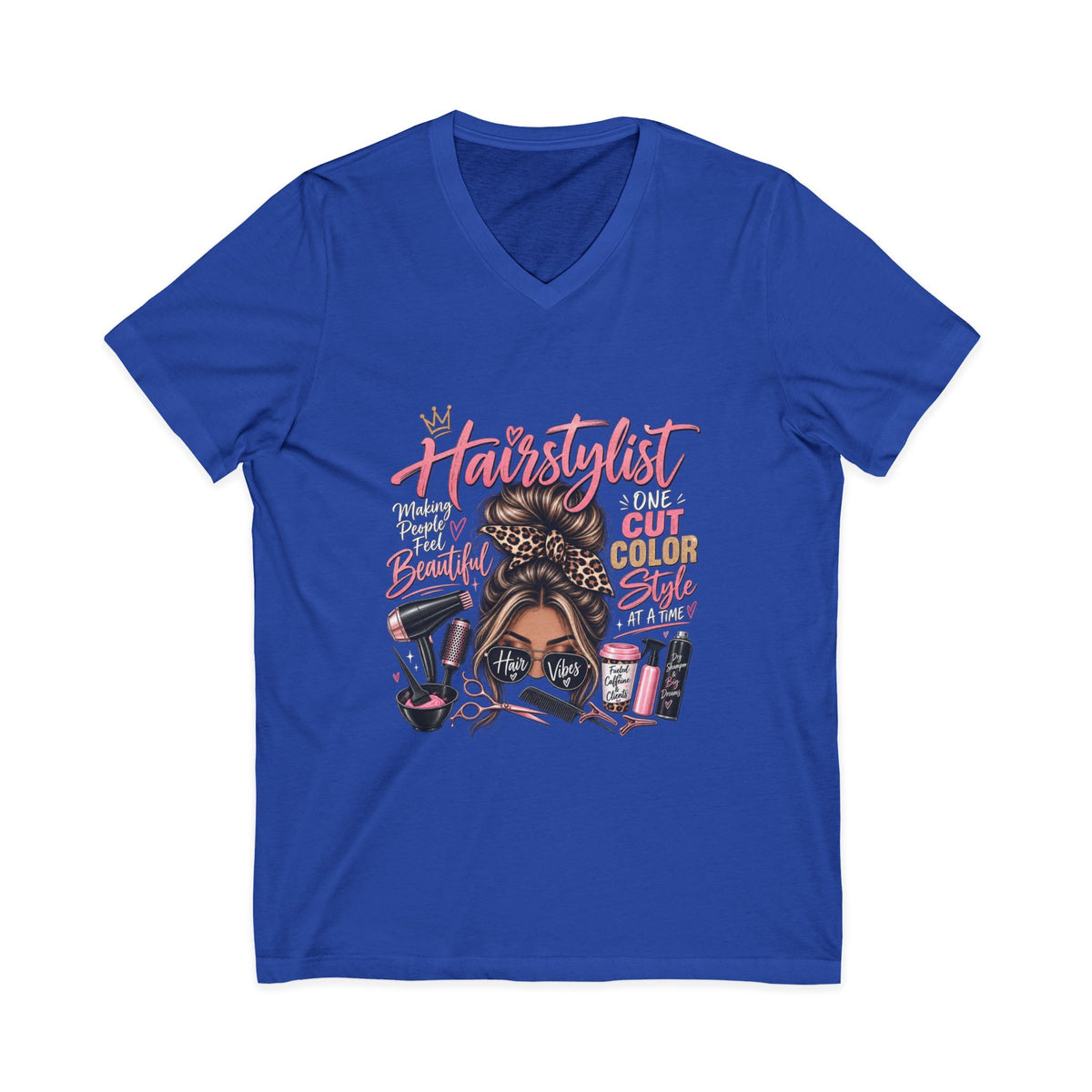 Hairstylist Graphic Image V-Neck T-Shirt