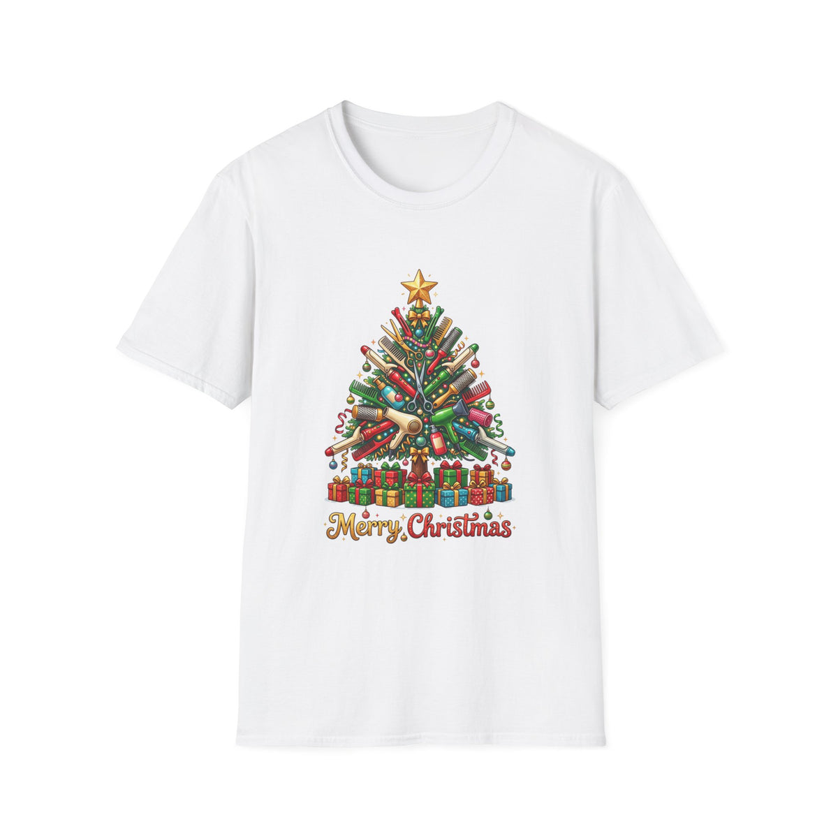 Hairstylist Christmas Tree T-Shirt — 'Merry Christmas'