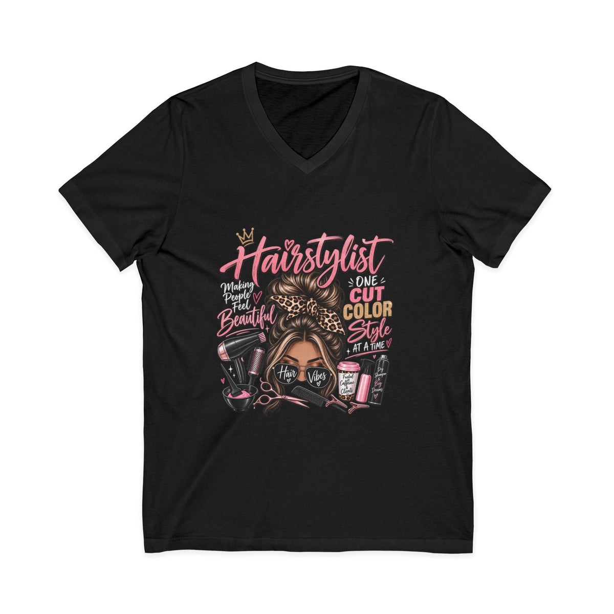 Hairstylist Graphic Image V-Neck T-Shirt