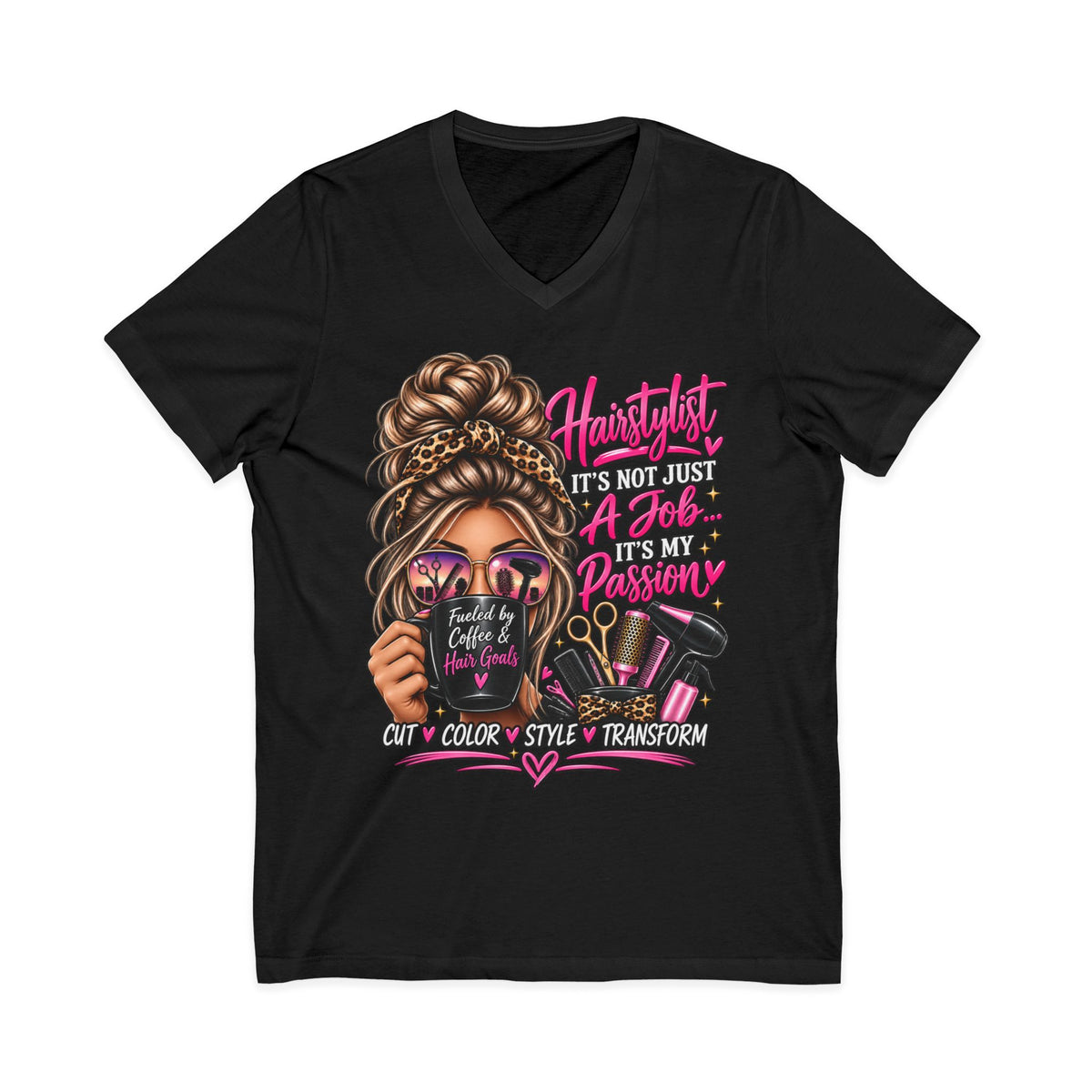"Hairstylist Life" Glam V-Neck T-Shirt
