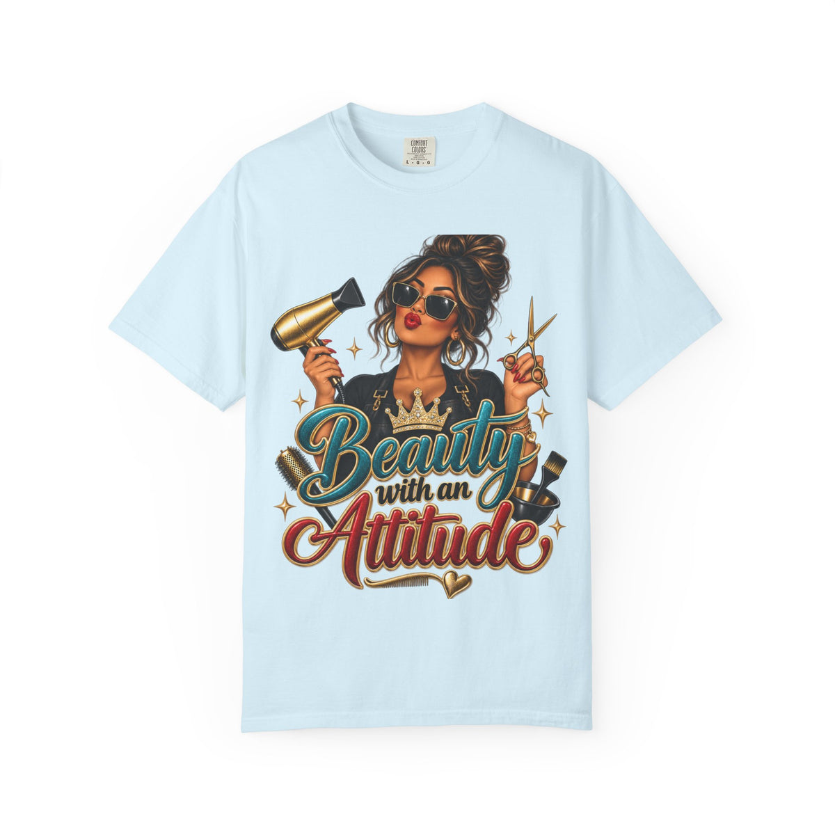 "Beauty With an Attitude" T-Shirt — Salon Stylist Hairdresser Tee