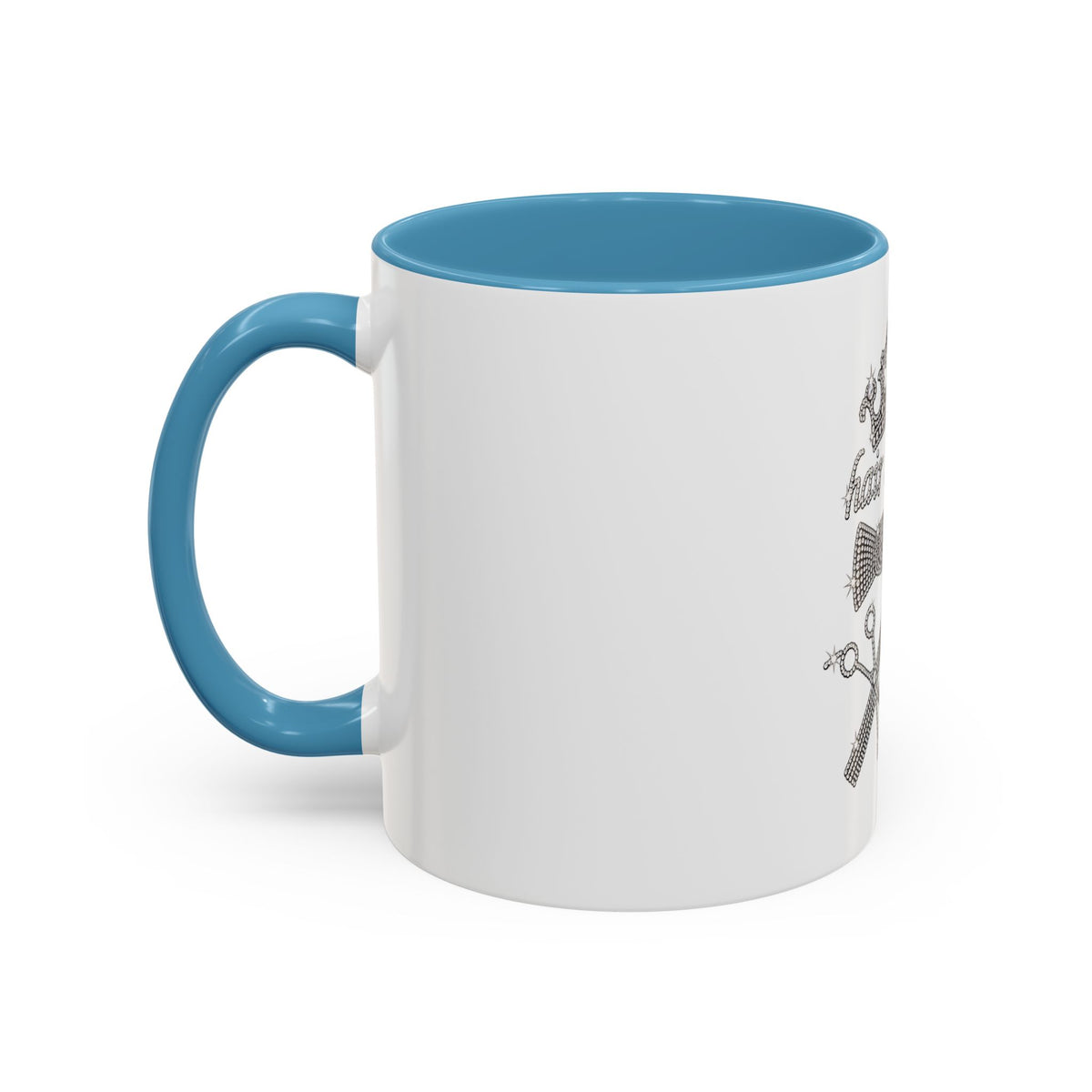 Hair Stylist Coffee/Tea Cup— Crowned Design with Scissors & Dryer (11/15oz Accent Mug)