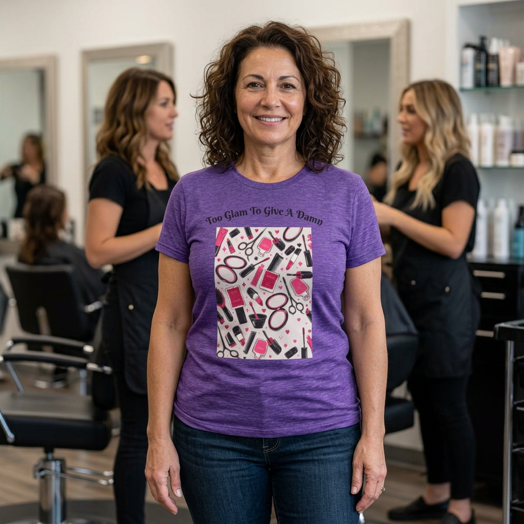 "Too Glam to Give a Damn" Hairstylist T-Shirt