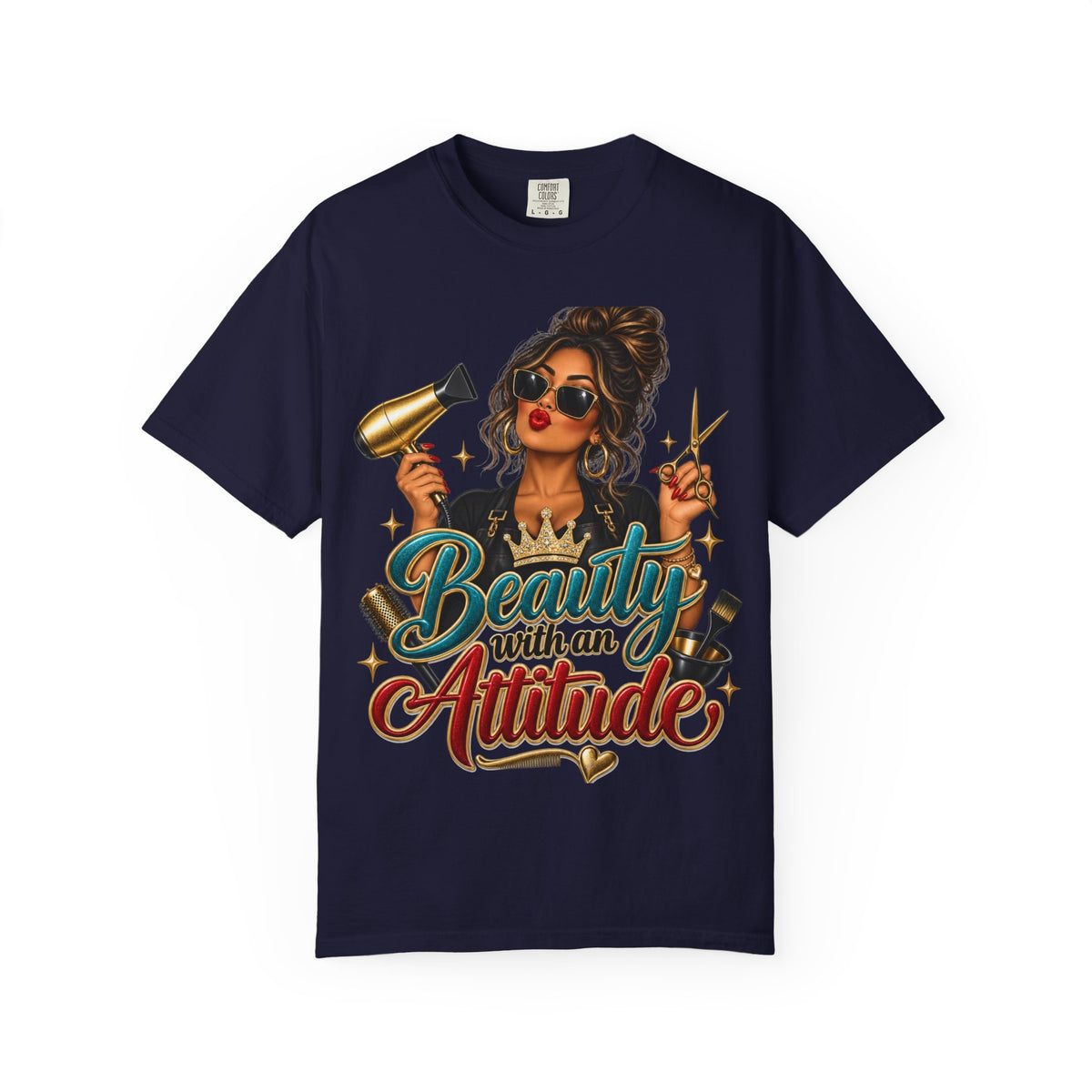 "Beauty With an Attitude" T-Shirt — Salon Stylist Hairdresser Tee