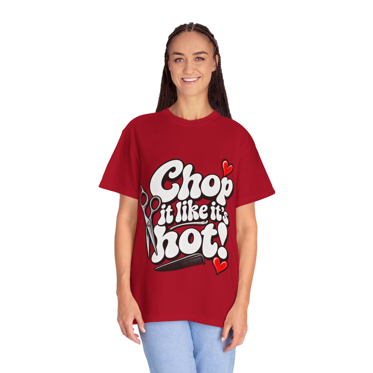 "Chop It Like It's Hot" Hairstylist Scissors & Comb Graphic T-Shirt