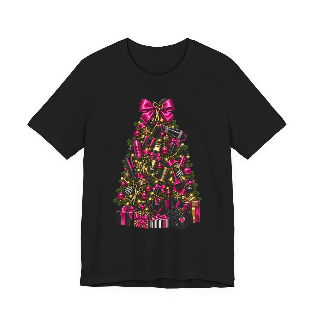 Hairstylist Christmas Tree Hair Tool T‑Shirt