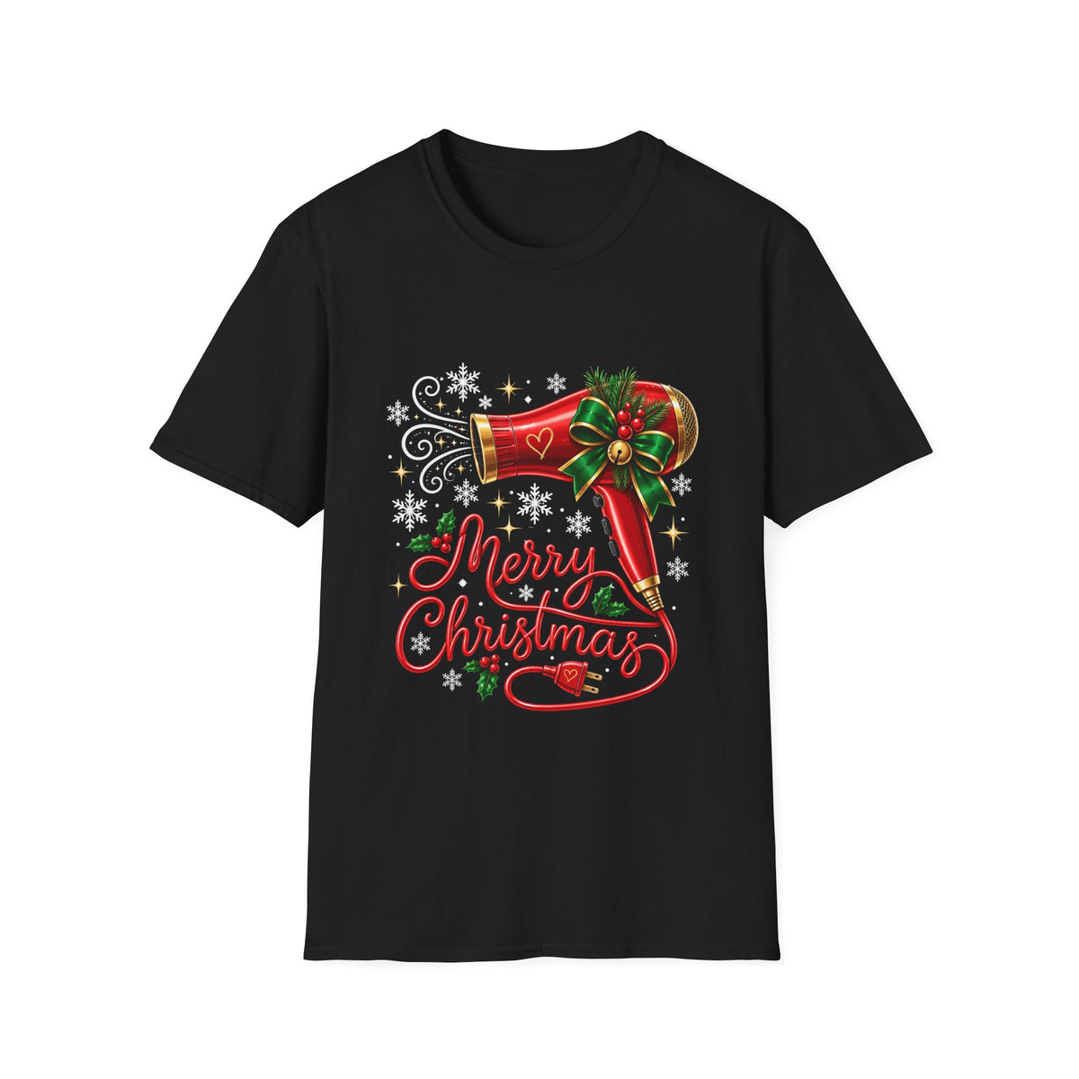 Christmas Hairstylist T-Shirt — "Merry Christmas" Festive Salon Design