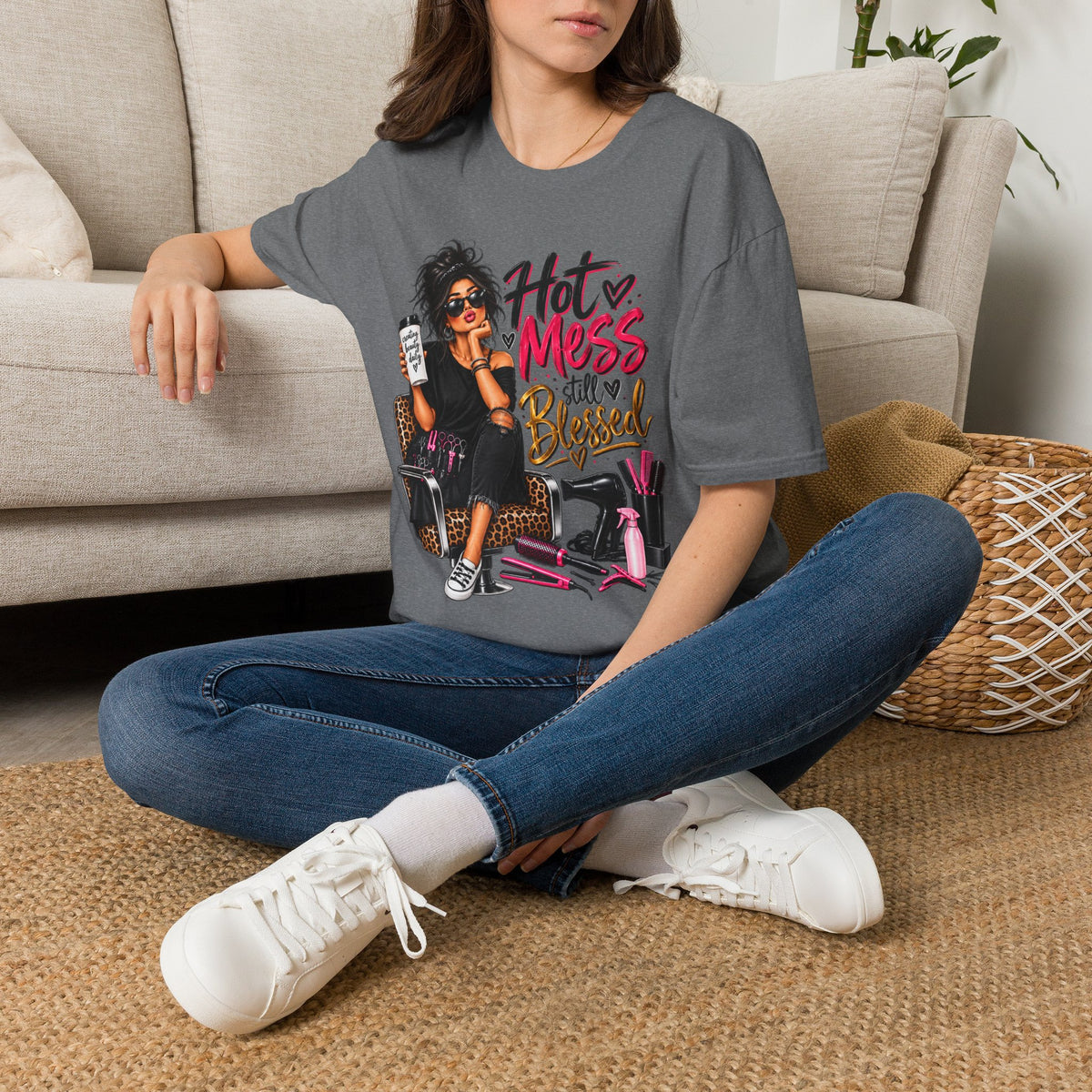 T-Shirt — Hot Mess, Still Blessed Graphic Tee