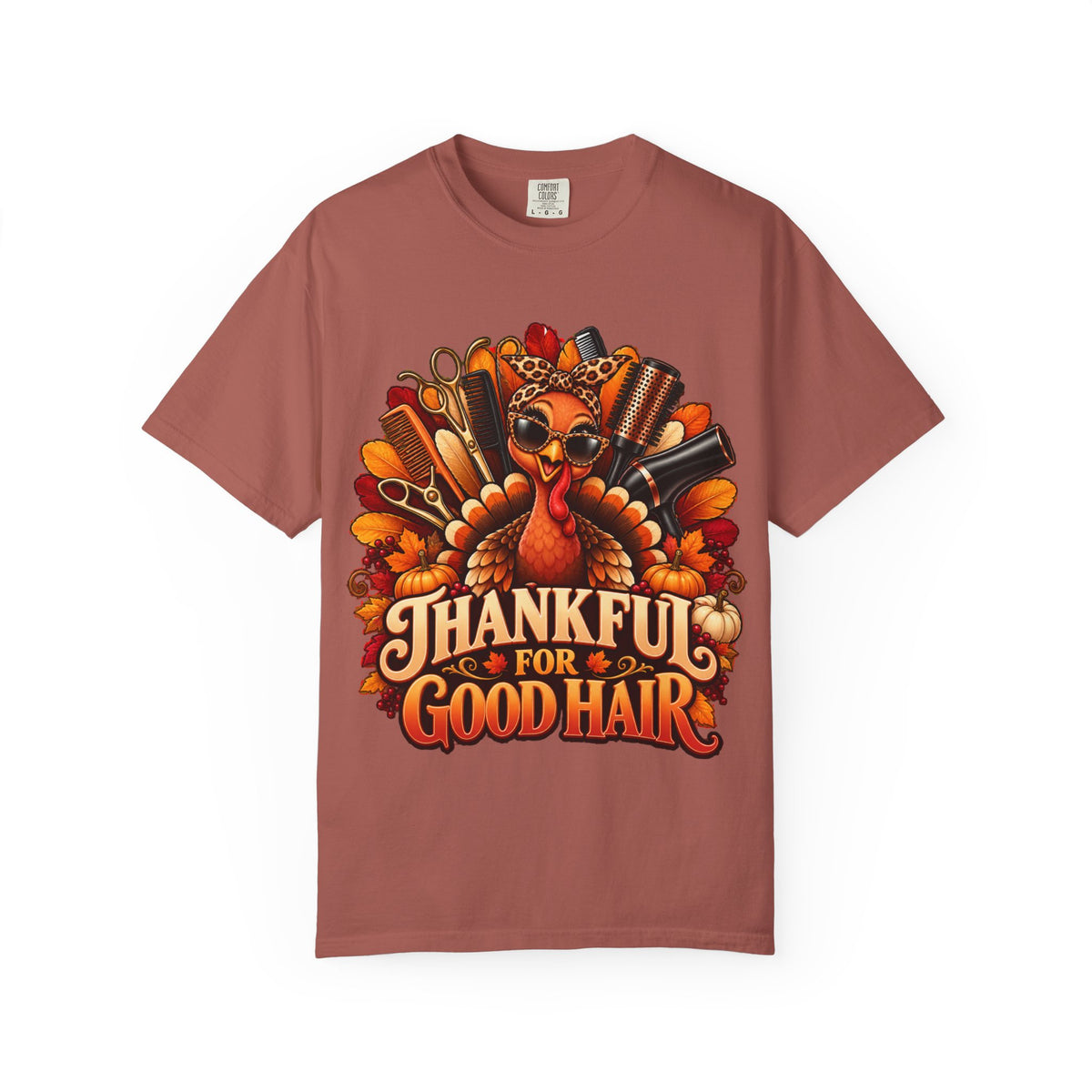 "Thankful for Good Hair "Thanksgiving Hairstylist T-Shirt
