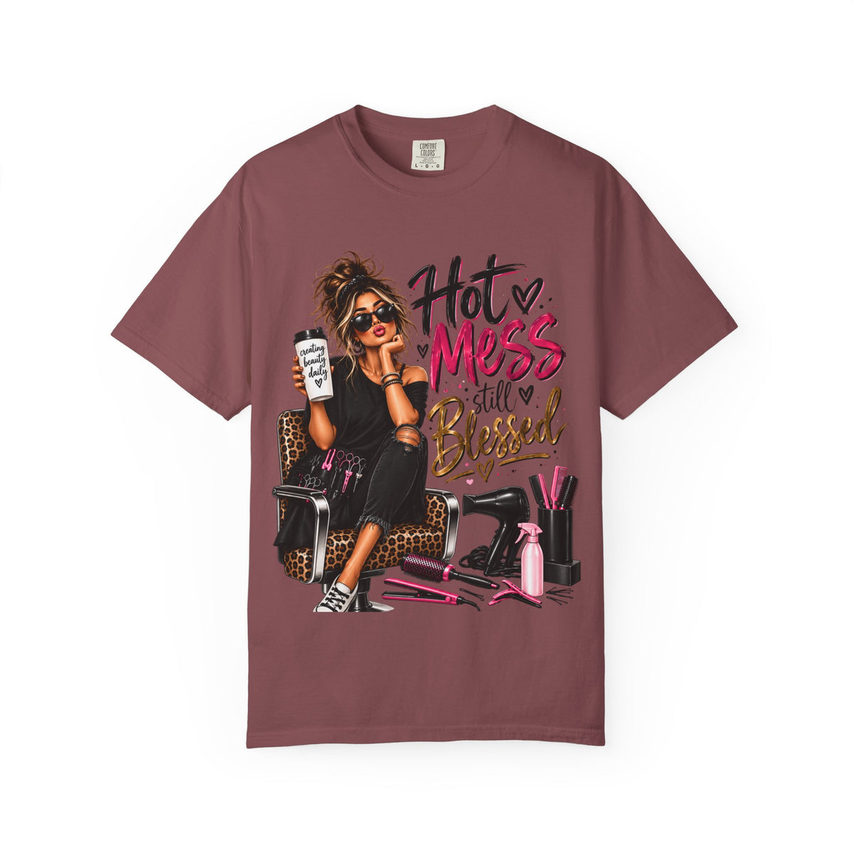 "Hot Mess Still Blessed" Hairstylist T-Shirt