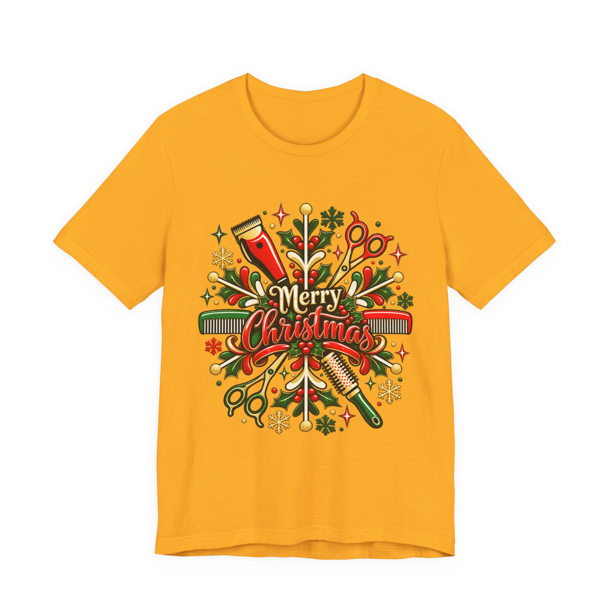 Merry Christmas Hairstylist Wreath T‑Shirt