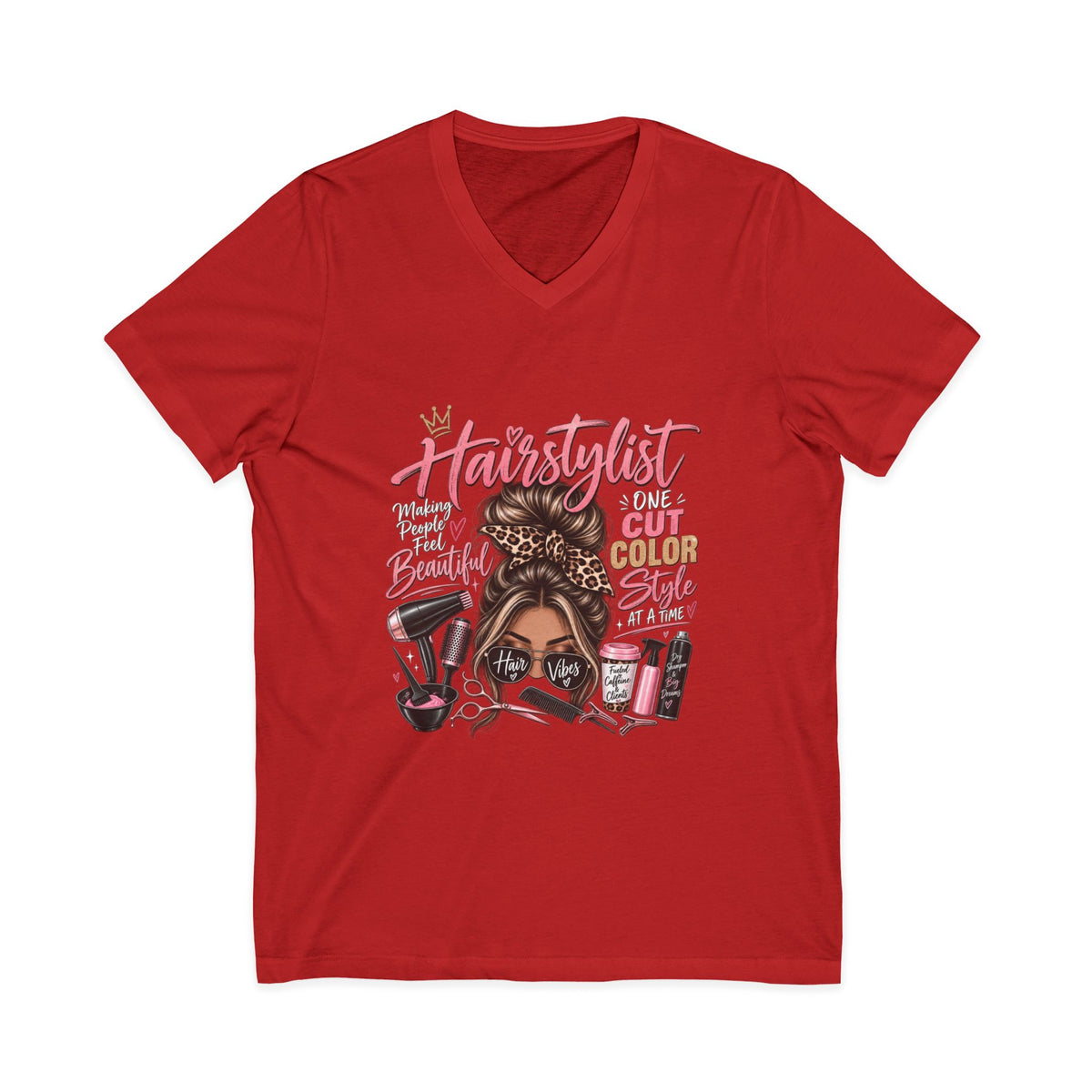Hairstylist Graphic Image V-Neck T-Shirt