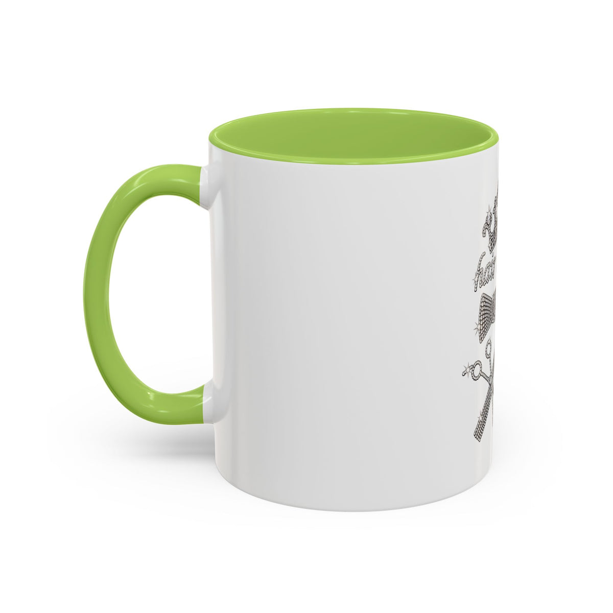 Hair Stylist Coffee/Tea Cup— Crowned Design with Scissors & Dryer (11/15oz Accent Mug)
