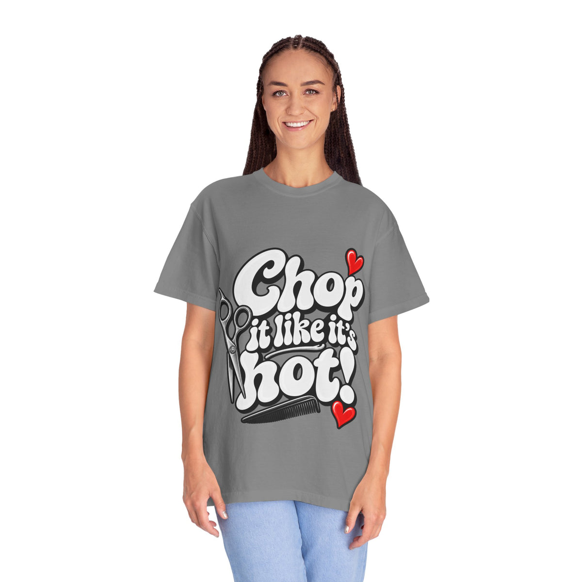 "Chop It Like It's Hot" Hairstylist Scissors & Comb Graphic T-Shirt