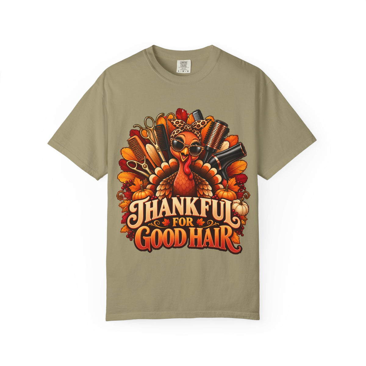"Thankful for Good Hair "Thanksgiving Hairstylist T-Shirt