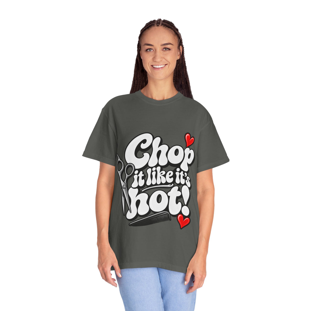 "Chop It Like It's Hot" Hairstylist Scissors & Comb Graphic T-Shirt