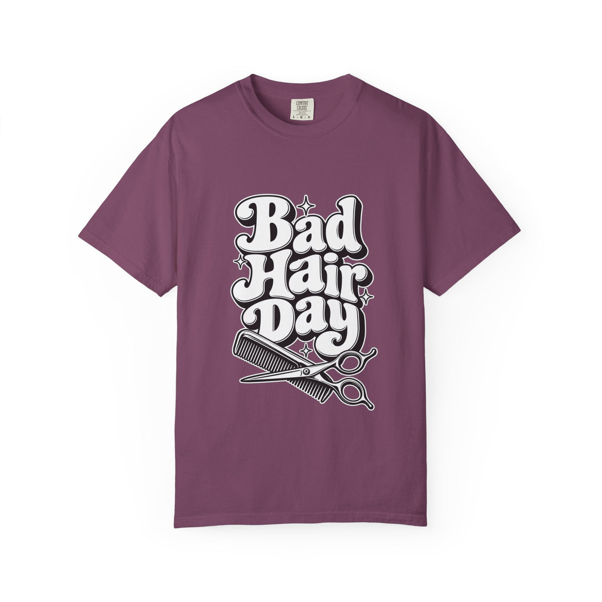 "Bad Hair Day T-Shirt" —Hairstylist Scissors & Comb Design