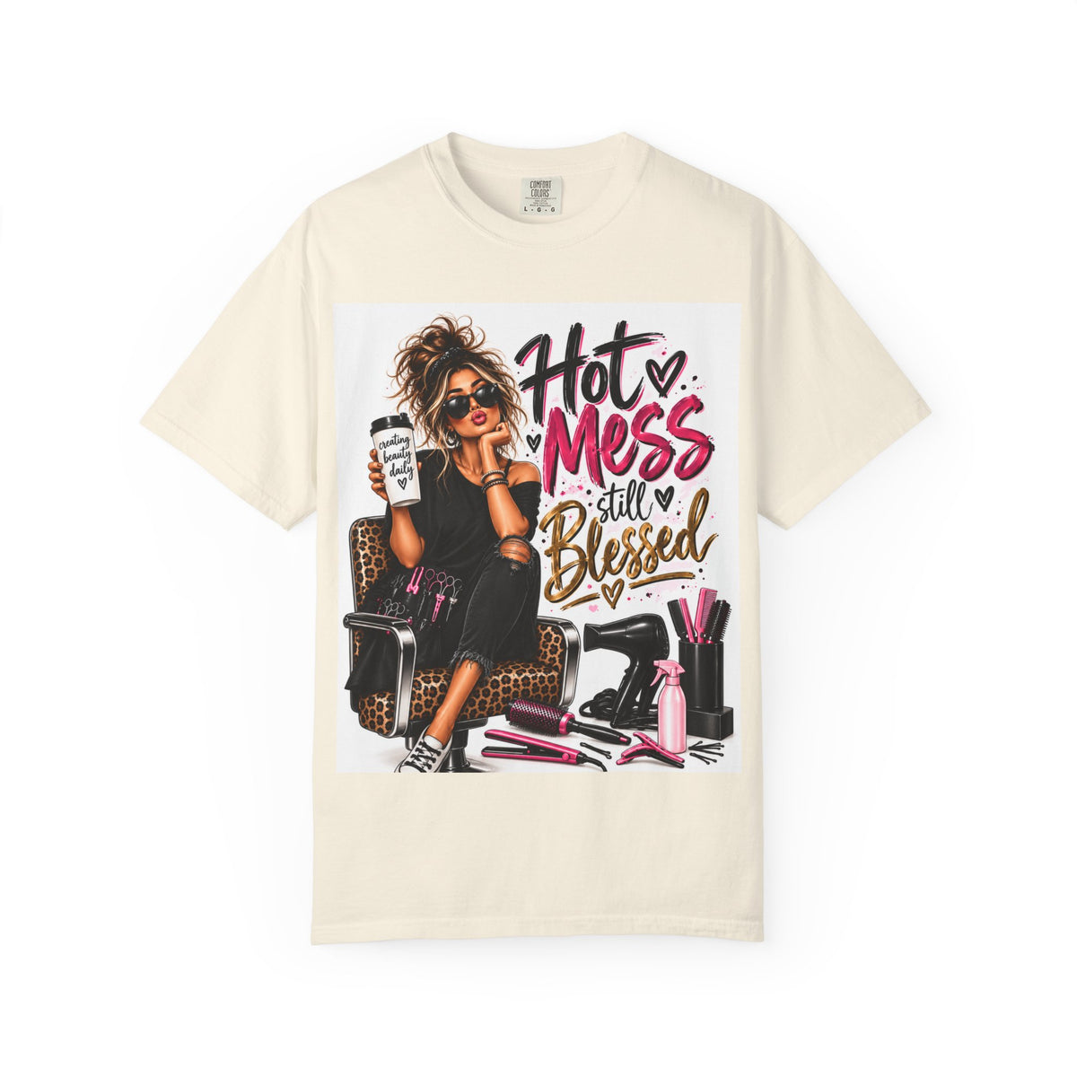 "Hot Mess Still Blessed" Hairstylist T-Shirt