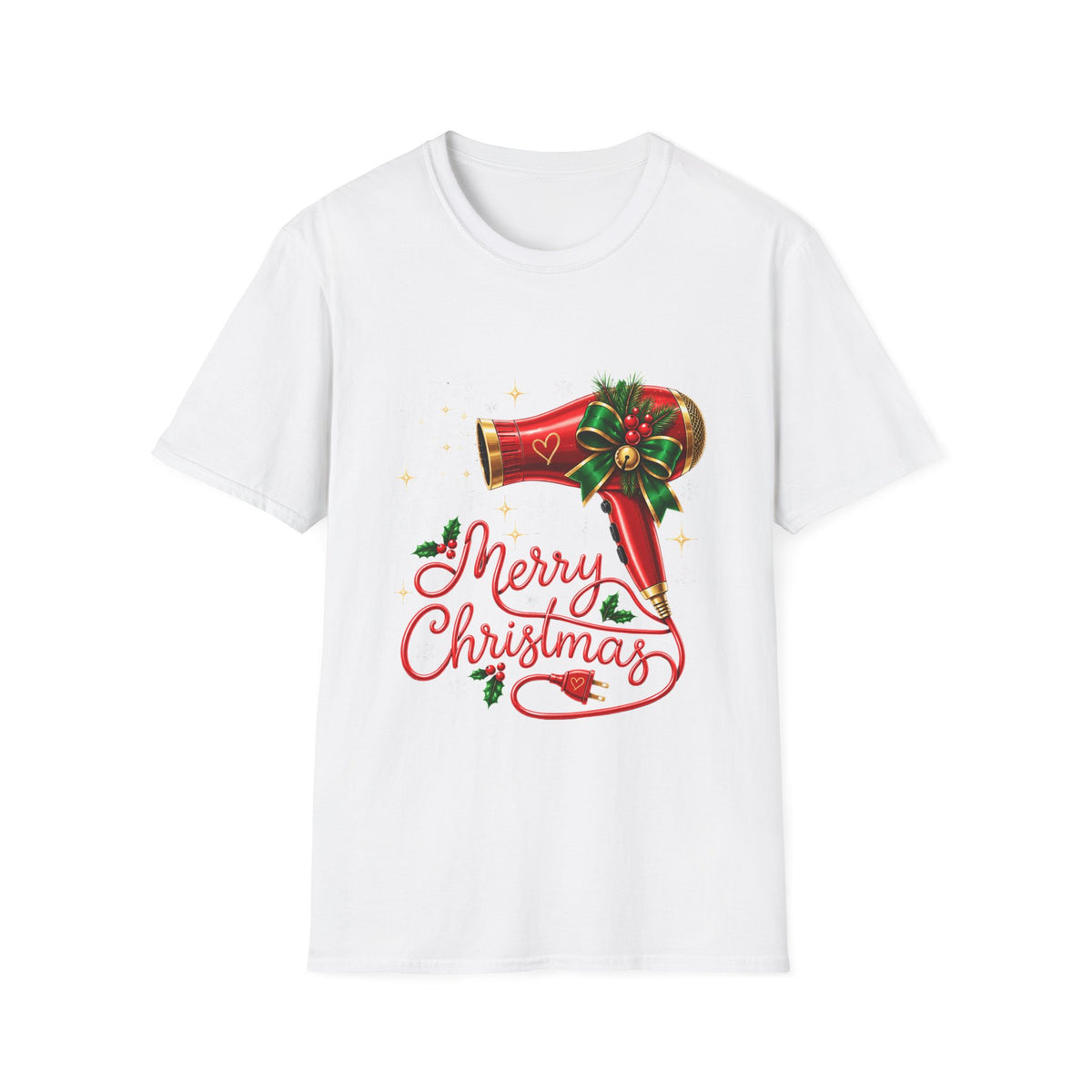 Christmas Hairstylist T-Shirt — "Merry Christmas" Festive Salon Design