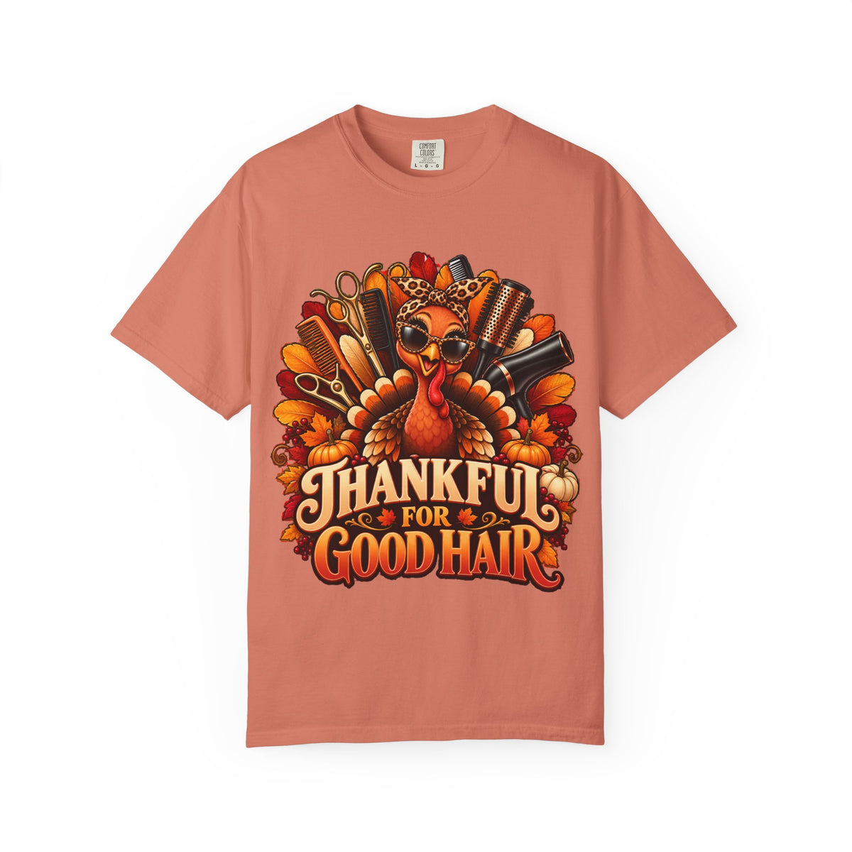 "Thankful for Good Hair "Thanksgiving Hairstylist T-Shirt
