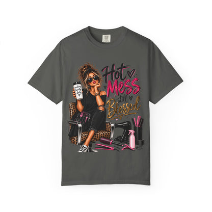 "Hot Mess Still Blessed" Hairstylist T-Shirt