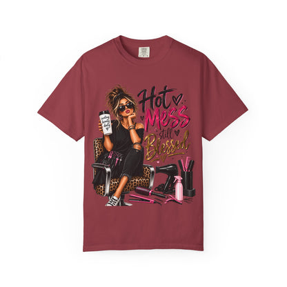 "Hot Mess Still Blessed" Hairstylist T-Shirt