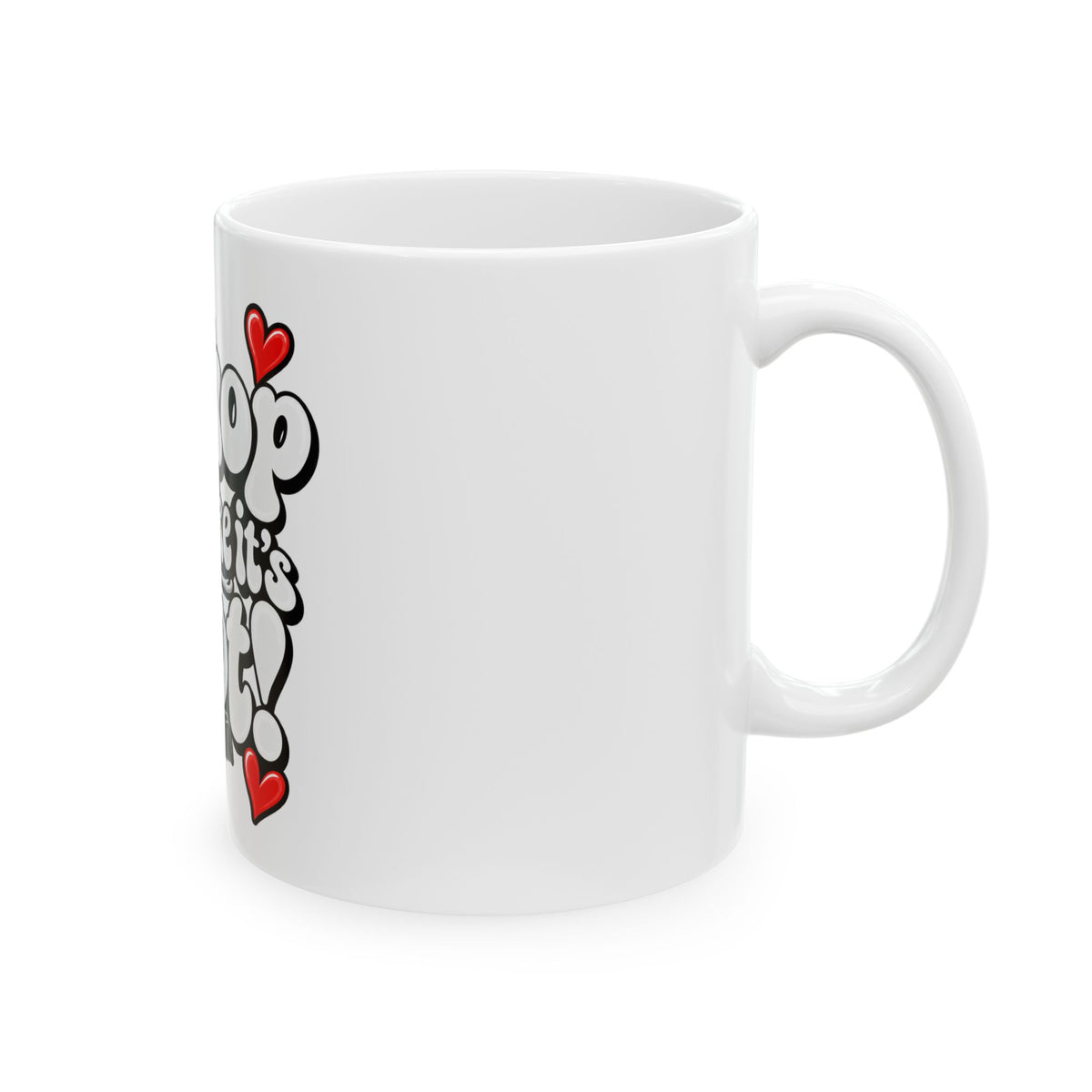 'Chop It Like It's Hot' Hairstylist Scissors and Comb Ceramic Mug — Funny Hairdresser Coffee Cup (11oz/15oz)