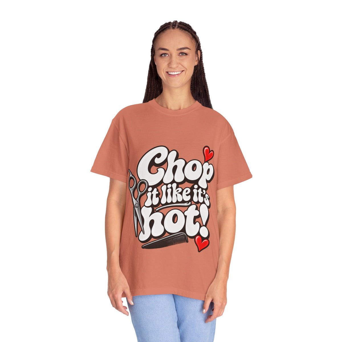 "Chop It Like It's Hot" Hairstylist Scissors & Comb Graphic T-Shirt
