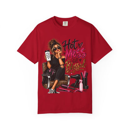 "Hot Mess Still Blessed" Hairstylist T-Shirt