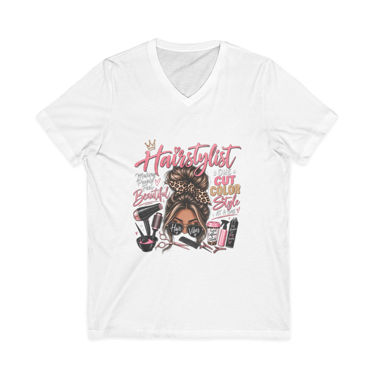 Hairstylist Graphic Image V-Neck T-Shirt