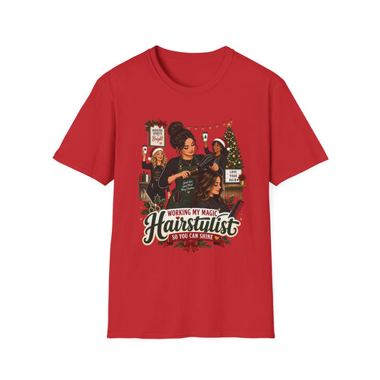'Working My Magic Hairstylist' Hairstylist Christmas T-shirt