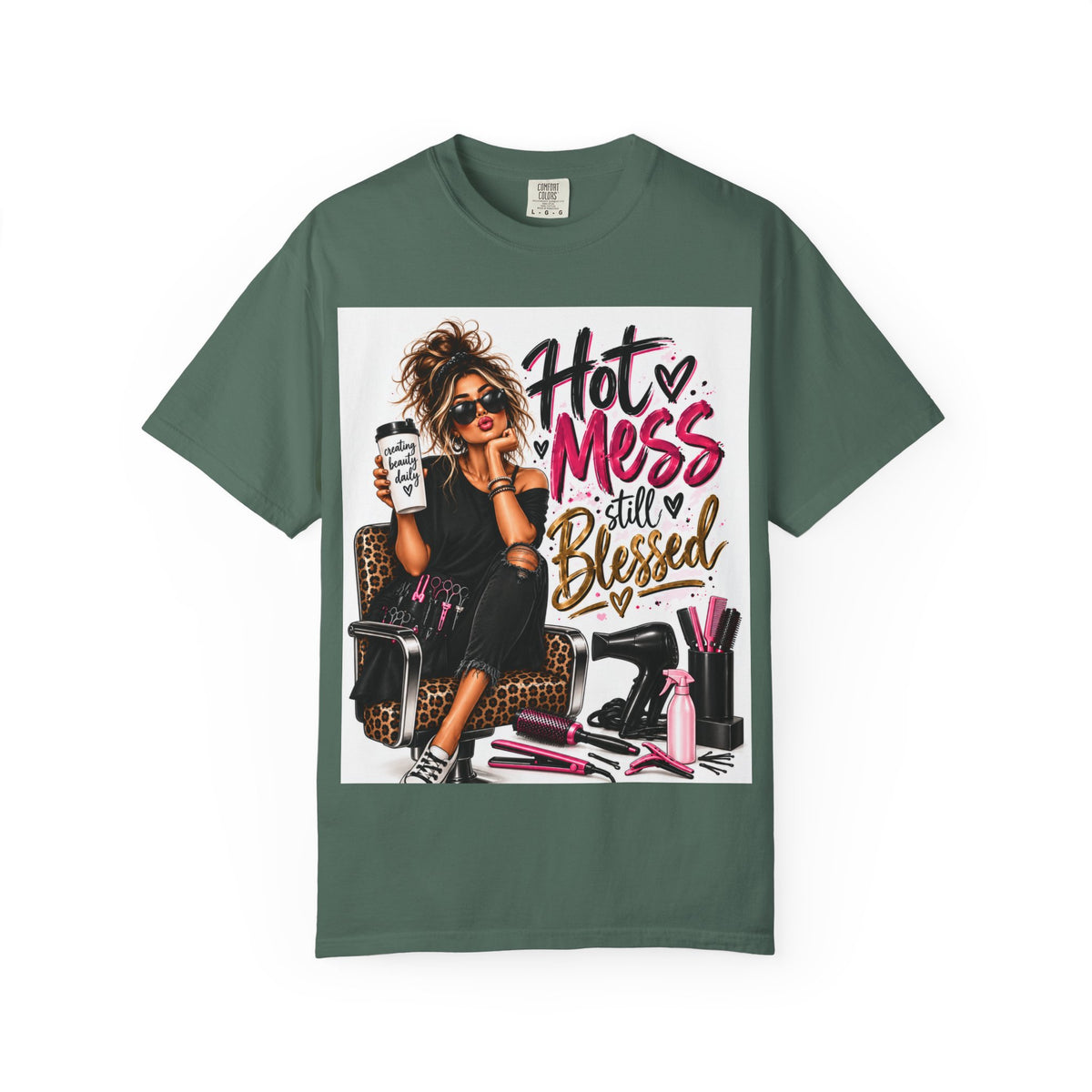 "Hot Mess Still Blessed" Hairstylist T-Shirt
