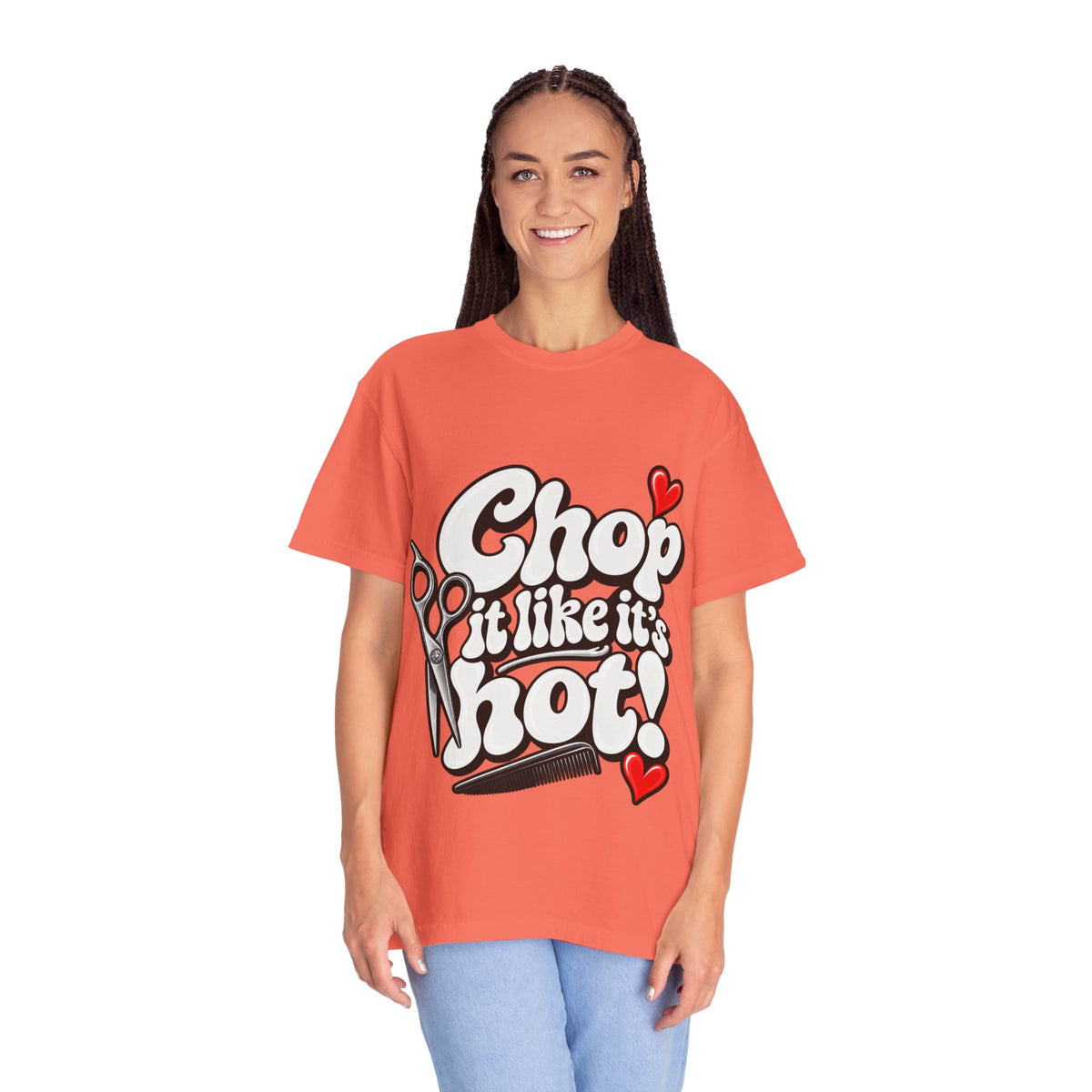 "Chop It Like It's Hot" Hairstylist Scissors & Comb Graphic T-Shirt