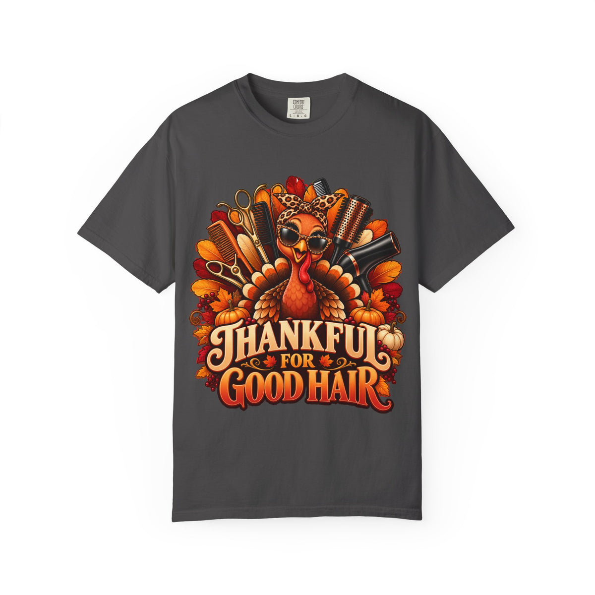 "Thankful for Good Hair "Thanksgiving Hairstylist T-Shirt