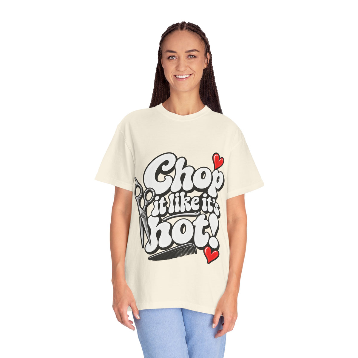 "Chop It Like It's Hot" Hairstylist Scissors & Comb Graphic T-Shirt