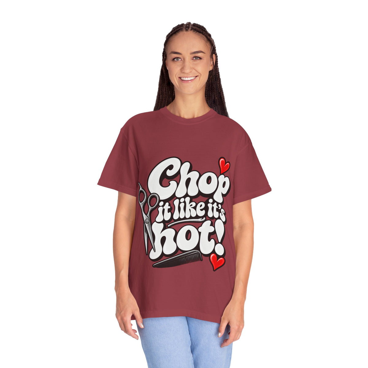 "Chop It Like It's Hot" Hairstylist Scissors & Comb Graphic T-Shirt